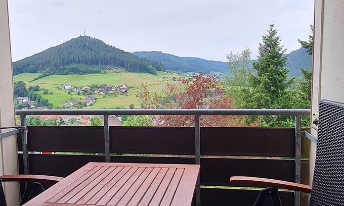 Baiersbronn Apartment | Studio Apartment 'Holiday Apartment in the Black Forest' with Mountain View, Shared Terrace and Wi-Fi