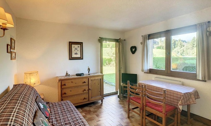 Combloux Apartment | Studio Cabine avec Jardin Privatif près du Téléski du Bouchet - Combloux - FR-1-560-40