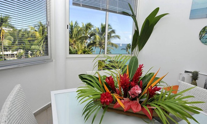 Pointe de la verdure Apartment | Studio in a calm & safe quarter with private beach and seaview