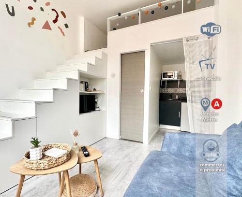Les Poulettes Apartment | Studio mezzanine proche métro A