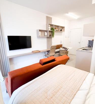 Sao Paulo Apartment | Studio Moderno com Rooftop & Piscina | Entre Vila Madalena e Pompeia