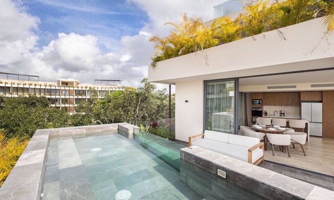Tulum Apartment | Stunning 2BR PH | Private Pool, Gym & Concierge