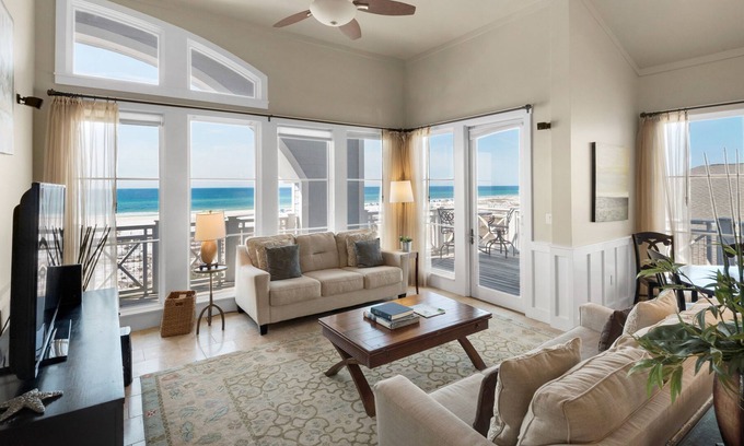WaterSound Beach Condo | Stunning Gulf Front Condo on Deer Lake State Park! Parks, Trails, & Pools!