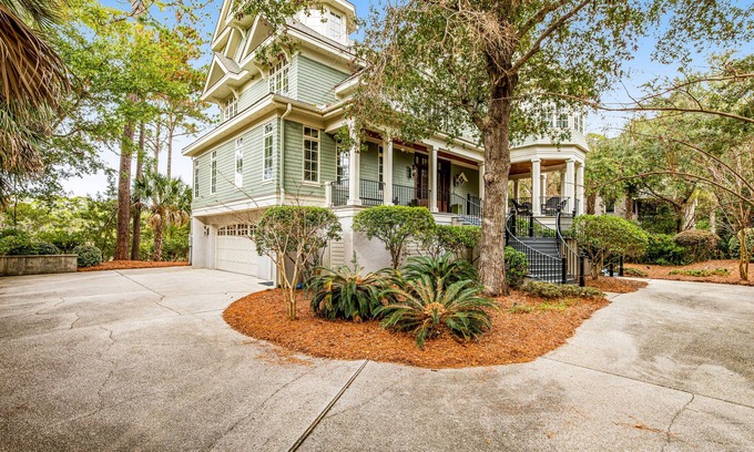 Vanderhorst Plantation House | Stunning Island Retreat W/ Marsh View, Wraparound Porch, & Media Room!
