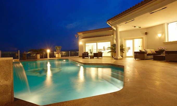 Teulada House | Stunning private villa for 8 guests with A/C, hot tub, private pool, WIFI, TV and terrace
