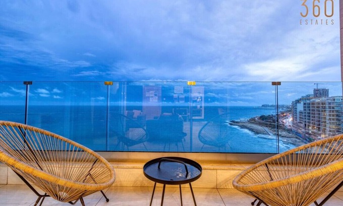Tower Road Apartment | Stunning, Seafront 3BR home in the heart of Sliema