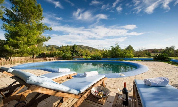 Can Furnet Villa | Stunning Villa “Casa Carla Ibiza” with Mountain View, Wi-Fi, Garden, Terrace & Pool
