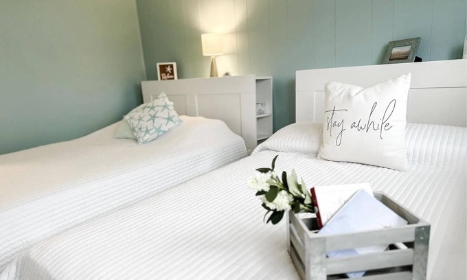 Leeds Point Condo | Stylish condo steps from the beach! Elegant blend of comfort and convenience.