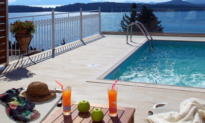Perigiali Villa | Stylish Modern villa, private pool Ionian seaview, Walking distance to the beach