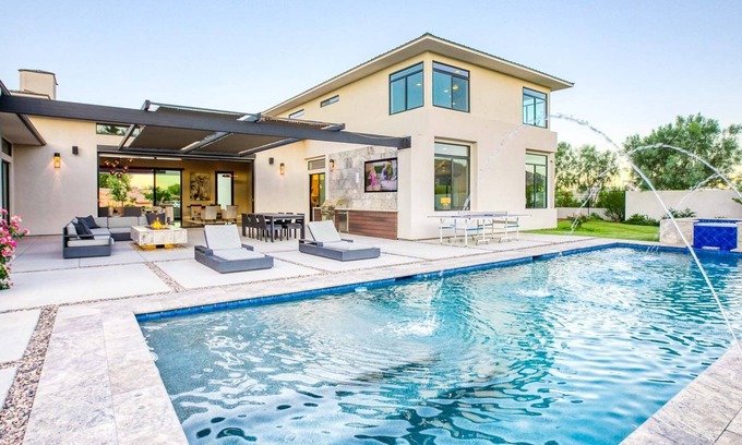 South Scottsdale House | Stylish Scottsdale Estate with Rooftop Views, Pool & Private Casita