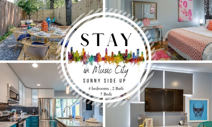 East Bank House | SunnySideUp Nashville | Private Patio | 5min2Downtown