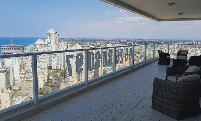 Netanya Apartment | Super Luxury big 4-rooms penthouse on David Tower-first beach line of Netanya