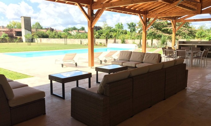 Plaisance House | Superb Manor House with heated Salt Water Pool & 16m outdoor covered terrace.