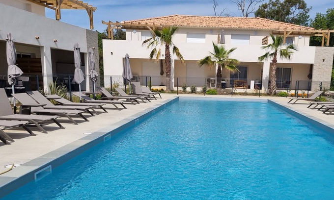 Bravone Apartment | Superb studio feet in the water on the beach