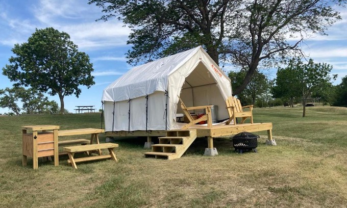 Loup City Other | Tentrr State Park Site - Nebraska Sherman SRA - East Ridge Lakeview I - Single Camp