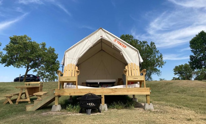 Loup City Other | Tentrr State Park Site - Nebraska Sherman SRA - East Ridge Lakeview J - Single Camp