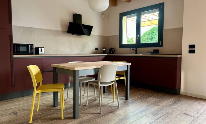 Lazise Villa | Terrace 1. Two-bedroom cottage with pool, lake and cottage views