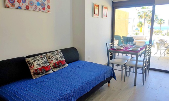 Santiago del Teide Apartment | Terrace, sea view, Wi-Fi, swimming pool, 50 mts. from the beach