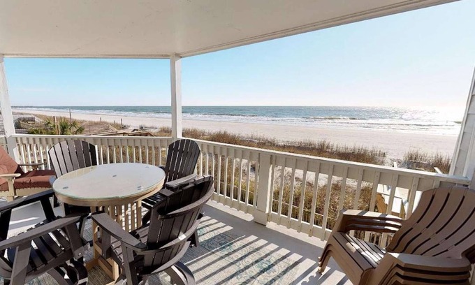 Surfside Beach Condo | The Beach is Right Off Your Balcony! First Floor 3BR at Lighthouse II