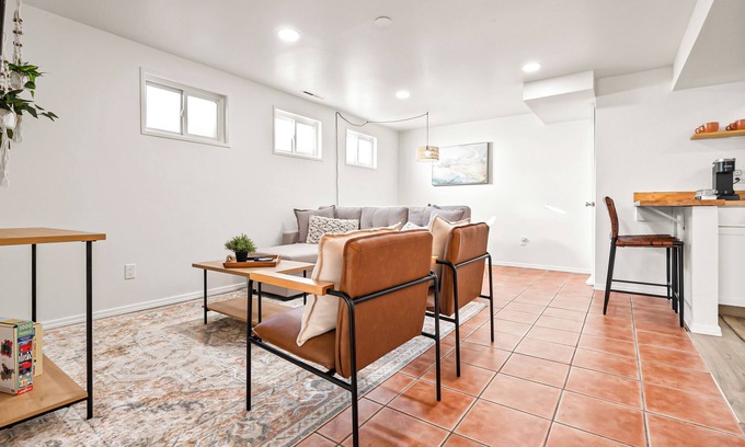 Rustic Hills Apartment | The Recharge-2 bedroom unit with in-unit washer & dryer, large TV, & kitchenette