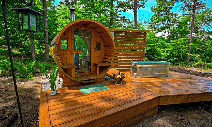 Sutton House | The Sanctuary Dome at Pine Hills Tree Farm nestled privately in the woods of NH