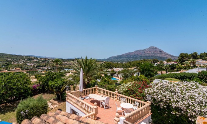 El Rafalet Villa | This 6-bedroom villa for up to 12 guests is located in Javea and has a private swimming pool, air-co