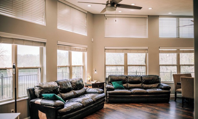 Jay Resort | This home accommodates multiple families sleeping comfortably up to 14 people.