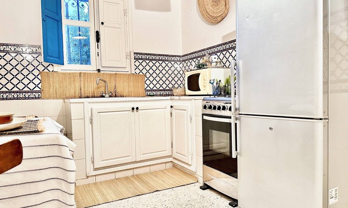 Sidi Bou Said Apartment | This space offers a perfect blend of traditional Tunisian charm and comfort.