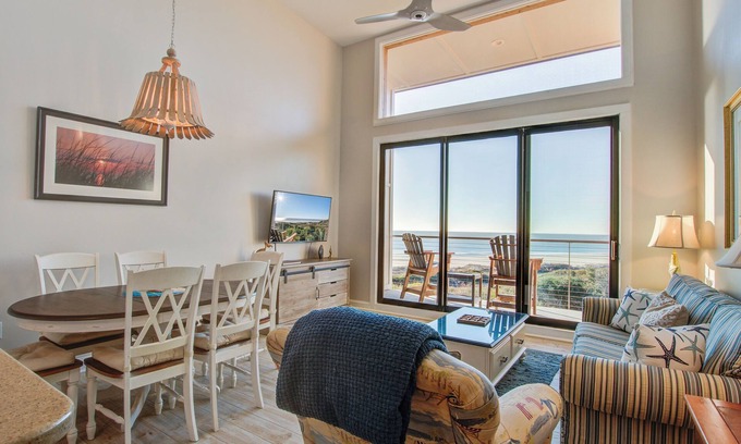 Kiawah Island Condo | Three Oceanfront Private Balconies with Panoramic View, Dolphins & Calm Breezes!
