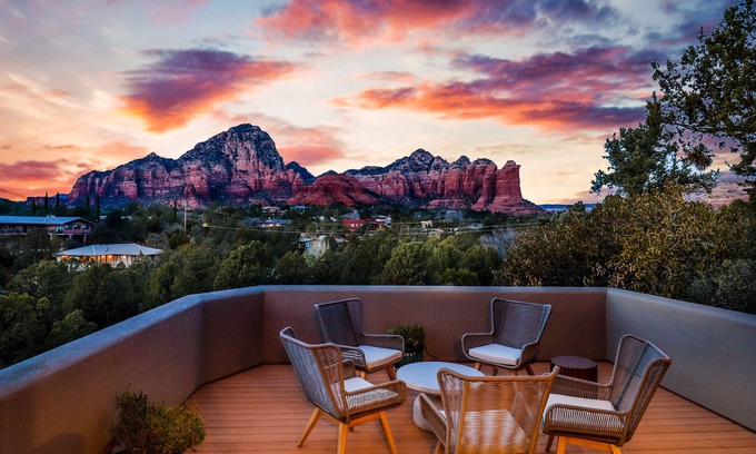 West Sedona Villa | Thunder Mountain Villa Panoramic Mountain Views w/Hot Tubn