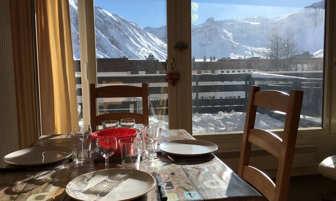 Tignes le Lac Apartment | Tignes The lake on skis 4 pers Bec Rouge large terrace