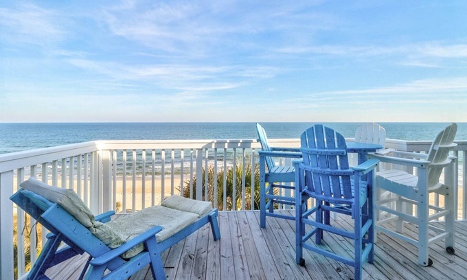 Kure Beach Condo | Top Floor Oceanfront Condo with elevator in Ocean Dunes Indoor/Outdoor Pools