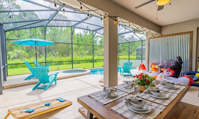 Trafalgar Village House | TOP RATED Resort Villa ♥Disney-Themed Rooms ♥ARCADE Game Room ♥ Private Pool/Spa