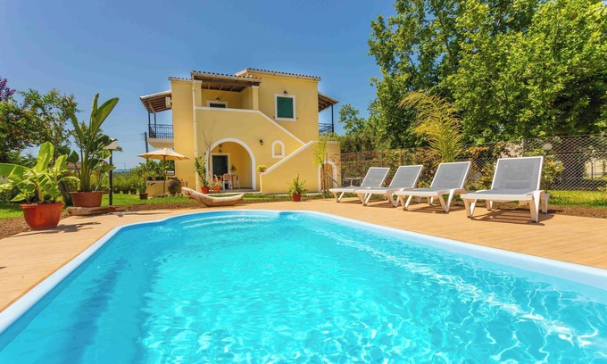 Roda Villa | Traditional Corfiot villa with private pool 5 minutes walking from the beach