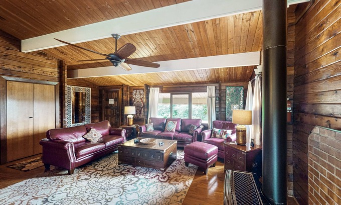 Volcano House | Tranquil home on 1.82-acres with lanai, free WiFi, W/D, and gas fireplace
