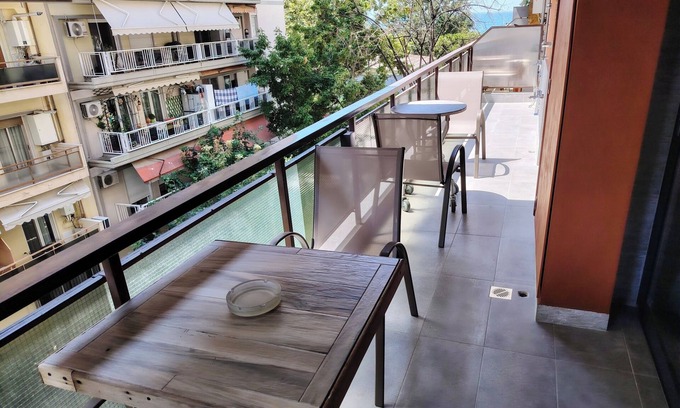 Thessaloniki Apartment | Tritos, Sleeps 11 - Balcony - Sea View