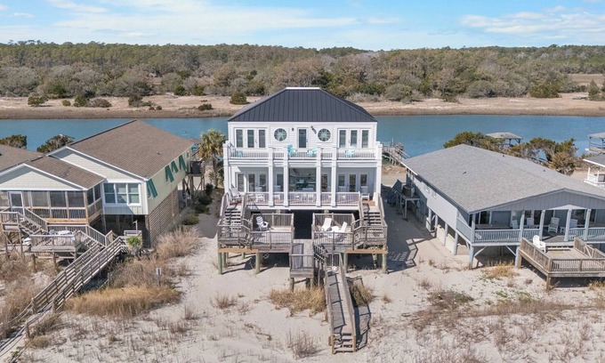 Pawleys Island House | Twin Views - Oceanfront w/Creek Dock, 7-Bedrooms