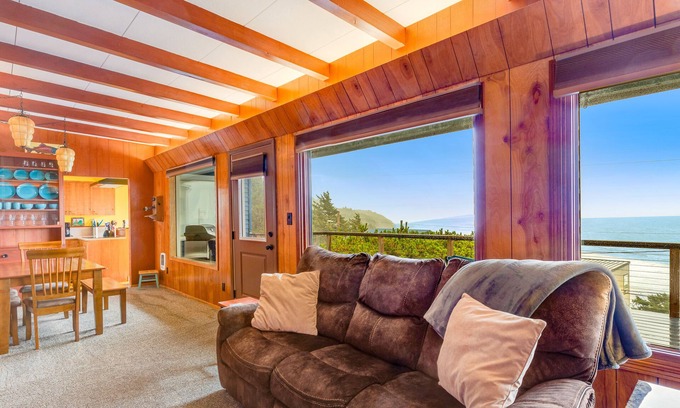 Oceanside House | Two-story beach house with an ocean view, furnished deck, & washer/dryer