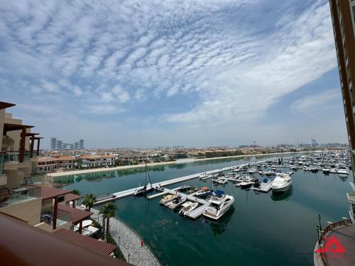 Palm Jumeirah Apartment | Unique Apt at Top of Yachts with Panoramic Sea View of Burj Khalifa, AlArab & Atalntis in Palm Jumeirah