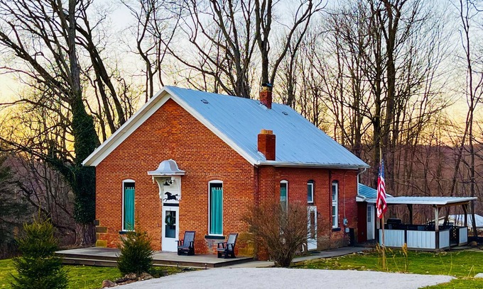 Bellville House | Unique Remodeled 1888 Schoolhouse with Highland Cows