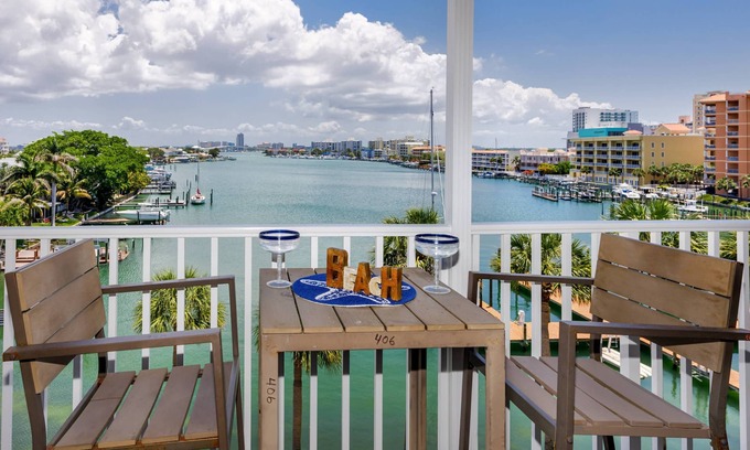 Clearwater Beach Condo | Updated Unit! Prime Location! Balcony, Waterfront Pool! FREE Activities! ~ 406 Dockside
