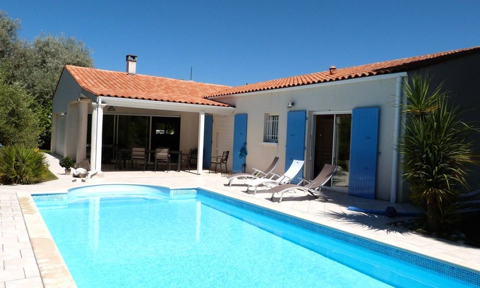 Saint-Trojan-les-Bains Villa | Villa, 165 m2, heated pool, large garden close to "Gatseau's Beach"