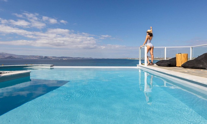 Maragas Villa | Villa 'Azure' Private Infinity Pool Beach Hotel Villa Paradise Naxos