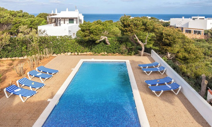 Ciutadella de Menorca Villa | Villa 'Cavall Menor' with Sea View, Private Pool and Wi-Fi