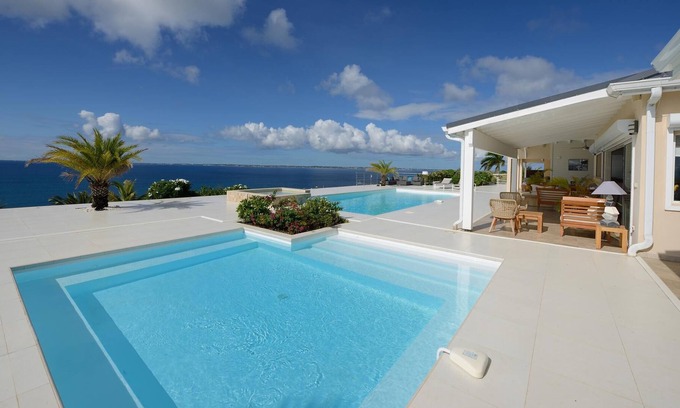 Grand Case Villa | Villa Dreamin Blue in Happy Bay by Personal Villas - Luxurious, 2 Heated Pools and Jacuzzi