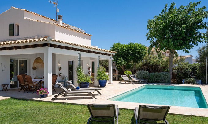 Binisafua Villa | Villa El Olivo Menorca with Sea View, Wi-Fi, Pool, Garden & Terraces; Parking Available