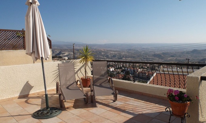 Pissouri Villa | Villa in Pissouri Village with Panoramic Views to the Sea and Troodos Mountains