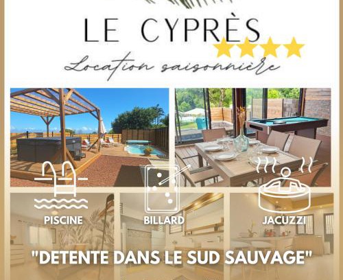Saint-Joseph Villa | Villa Le Cyprès classée 4 Etoiles billard, piscine et jacuzzi