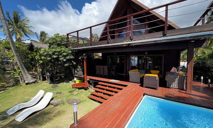Otumai Villa | Villa Maharepa Beach by ENJOY VILLAS/3 bdrm with AC/2 bath/private pool + beach