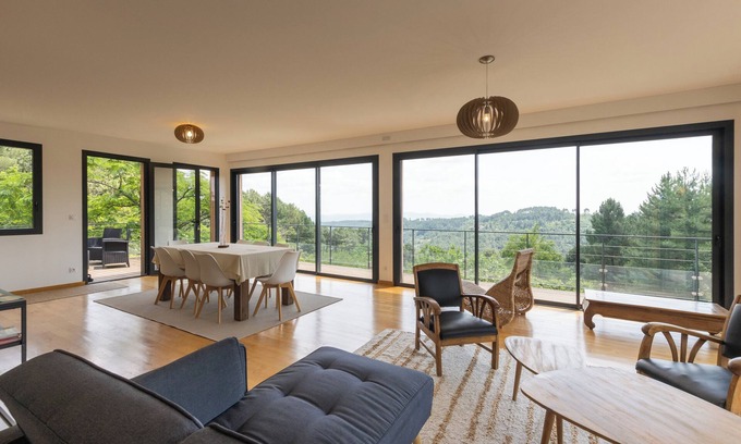 Planzolles Villa | Villa 'Mas De Laval' with Mountain View, Private Terrace and Wi-Fi
